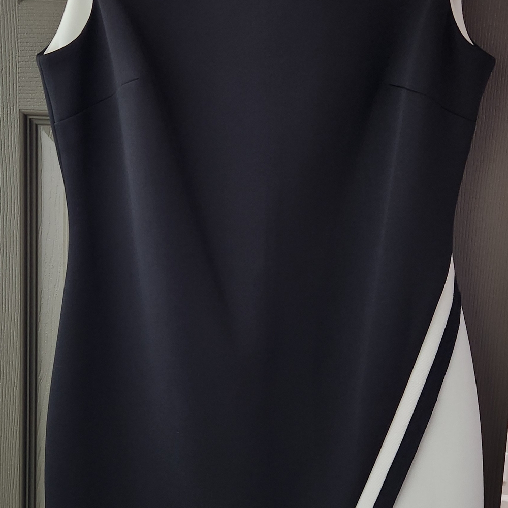 Tommy Hilfiger Black Sheath Dress with White Side Panels
